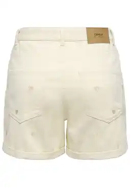 Wehkamp ONLY denim regularwaist short met hartjes lichtgeel aanbieding