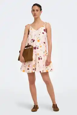 Wehkamp ONLY gebloemde mini zomerjurk - ecru aanbieding