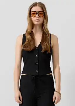 Wehkamp QS gilet met textuur zwart aanbieding