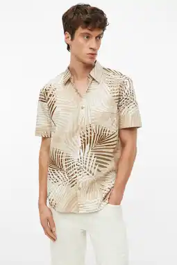 Wehkamp s.Oliver regular fit casual overhemd met print - beige aanbieding