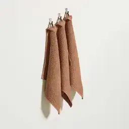 Wehkamp NOUS Living keukendoek wafel warmbruin 'Mocha Mousse' (50x55 cm) (set van 3) aanbieding
