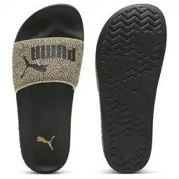 Wehkamp Puma Leadcat 2.0 leren slippers met stippen beige/zwart aanbieding