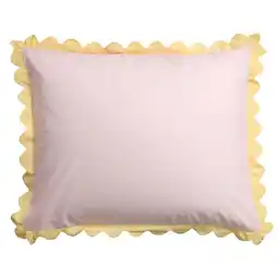 Wehkamp NOUS Living katoenen kussensloop lichtroze - scalloped edge (60x70 cm) aanbieding