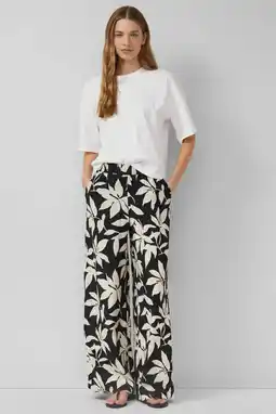 Wehkamp s.Oliver wide leg regularwaist gebloemde casual broek zwart aanbieding
