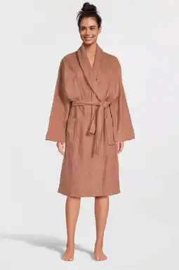 Wehkamp NOUS Living dames badstof badjas Roodbruin aanbieding