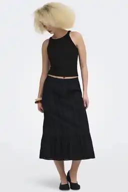 Wehkamp ONLY midi rok broderie zwart aanbieding