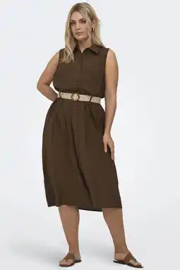 Wehkamp ONLY CARMAKOMA blousejurk Plus Size - bruin aanbieding