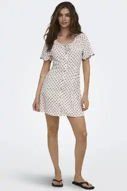 Wehkamp ONLY mini jurk met stippen ecru aanbieding
