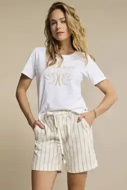 Wehkamp Red Button T-shirt met print - wit aanbieding