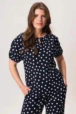 Wehkamp Miss Etam top met stippen - donkerblauw aanbieding