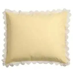 Wehkamp NOUS Living katoenen kussensloop geel - scalloped edge (60x70 cm) aanbieding