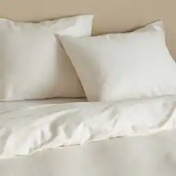 Wehkamp NOUS Living katoen satijnen dekbedovertrek 1-persoons ecru (140x200 cm) aanbieding