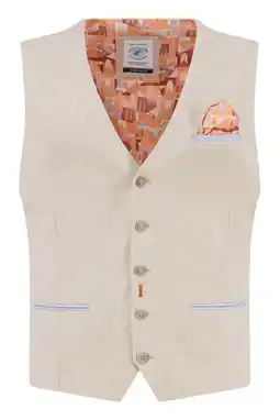 Wehkamp A fish named Fred gilet met linnen beige aanbieding