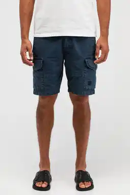 Wehkamp Butcher of Blue Wilton regular cargo short donkerblauw aanbieding