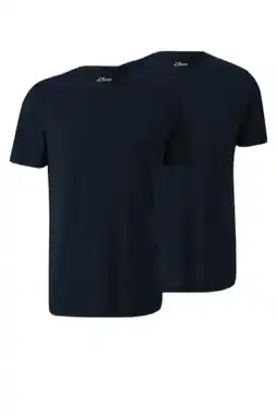 Wehkamp s.Oliver regular T-shirt donkerblauw - (set van2) aanbieding