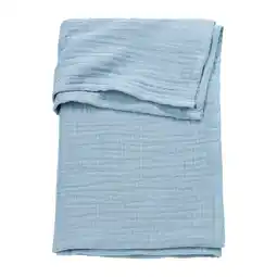 Wehkamp Meyco pre-washed hydrofiele uni ledikant laken Jeans Blue aanbieding