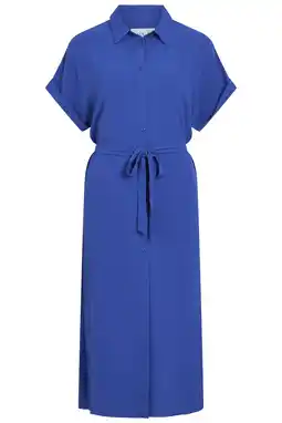 Wehkamp VILA blousejurk met ceintuur - blauw aanbieding