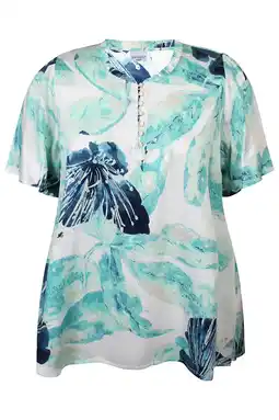 Wehkamp Zhenzi gebloemde blousetop blauw aanbieding