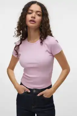 Wehkamp VERO MODA jersey T-shirt oudroze aanbieding