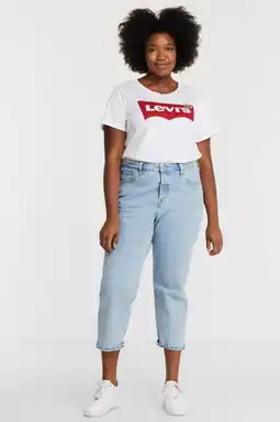 Wehkamp Levi's Plus T-shirt Perfect Graphic Tee met logo wit/rood aanbieding