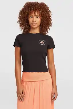 Wehkamp O'Neill T-shirt zwart rib gebreid aanbieding