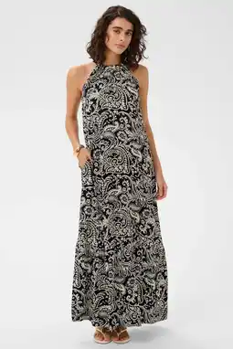 Wehkamp Kaffe A-lijn jurk met paisley print zwart aanbieding