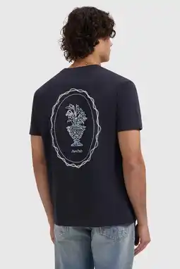 Wehkamp Pure Path regular T-shirt met backprint donkerblauw aanbieding