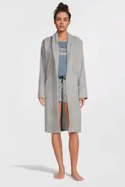 Wehkamp NOUS Living dames badstof badjas lichtgrijs aanbieding