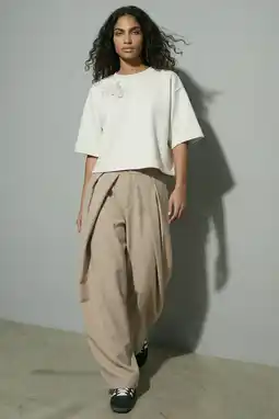 Wehkamp HYPEDROP barrel gebreide pantalon - taupe aanbieding