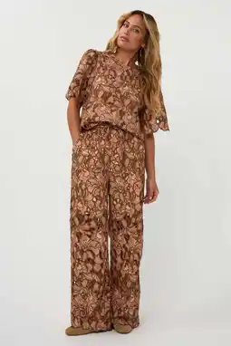 Wehkamp AMAYA Amsterdam gebloemde top broderie bruin aanbieding