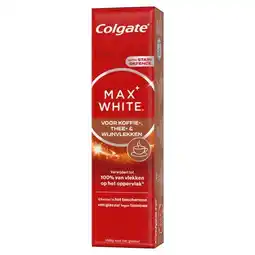 Trekpleister Colgate Max White Voor Koffie, Thee & Wijn Whitening Tandpasta aanbieding