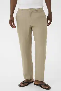 Wehkamp Matinique linnen regular fit pantalon - beige aanbieding