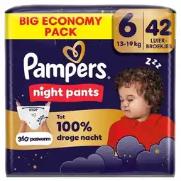 Trekpleister Pampers Night Pants Maat 6 Luierbroekjes aanbieding