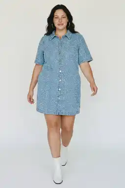 Wehkamp VERO MODA CURVE denim spijkerjurk light blue denim aanbieding