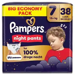 Trekpleister Pampers Night Pants Maat 7 Luierbroekjes aanbieding