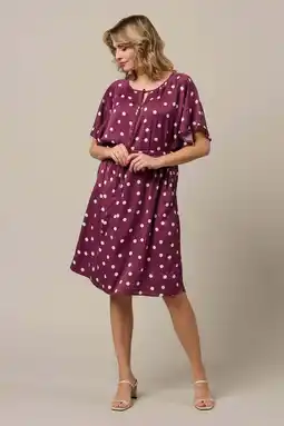 Wehkamp Co Woman zomerjurk met stippen donkerrood aanbieding