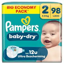 Trekpleister Pampers Baby-Dry Maat 2 Luiers aanbieding