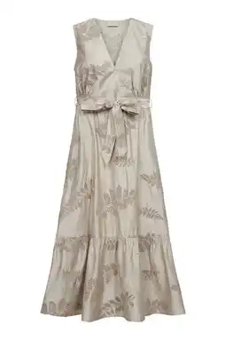 Wehkamp FREEQUENT viscose gebloemde midi jurk - beige aanbieding