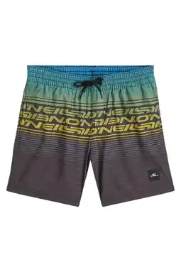 Wehkamp O'Neill zwemshort Logo Stripe bruin/turquoise aanbieding