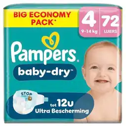 Trekpleister Pampers Baby-Dry Maat 4 Luiers aanbieding