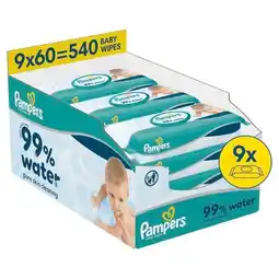 Trekpleister Pampers 99% Water Babydoekjes aanbieding