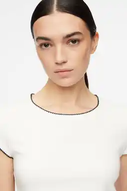 Wehkamp comma slim fit top - wit aanbieding