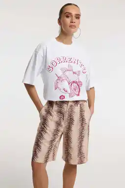 Wehkamp Refined Department regularwaist jort met dierenprint bruin aanbieding