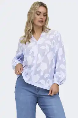 Wehkamp ONLY CARMAKOMA gebloemde blousetop lila aanbieding