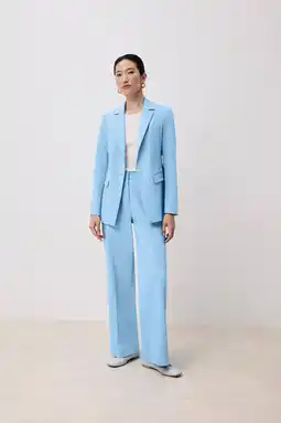 Wehkamp comma straight regularwaist pantalon lichtblauw aanbieding