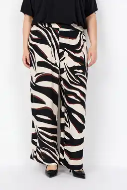 Wehkamp Wasabiconcept wide leg highwaist broek met zebraprint ecru aanbieding