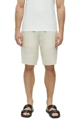 Wehkamp s.Oliver BLACK LABEL linnen regular fit korte broek - ecru aanbieding