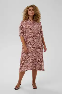 Wehkamp Kaffe Curve blousejurk met paisley print roodbruin aanbieding