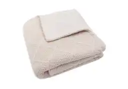 Wehkamp Jollein ledikantdeken Check Knit - Oatmeal/Teddy Fleece aanbieding