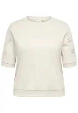 Wehkamp ONLY CARMAKOMA sweater ecru aanbieding